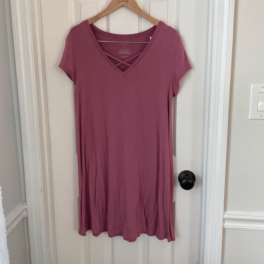 women’s short sleeve pink dress, size medium, regularly worn